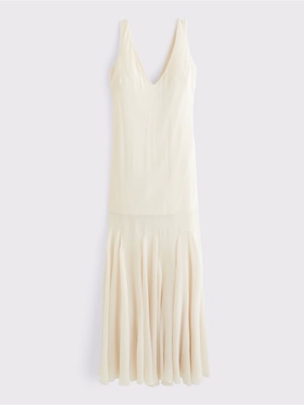 NWT Abercrombie cream chiffon maxi dress - Picture 5 of 5